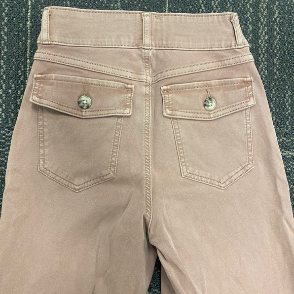 SPANX STRETCH TWILL CROPPED WIDE LEG PANT Size XS Light Cedar Color - Picture 12 of 13